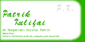 patrik kulifai business card